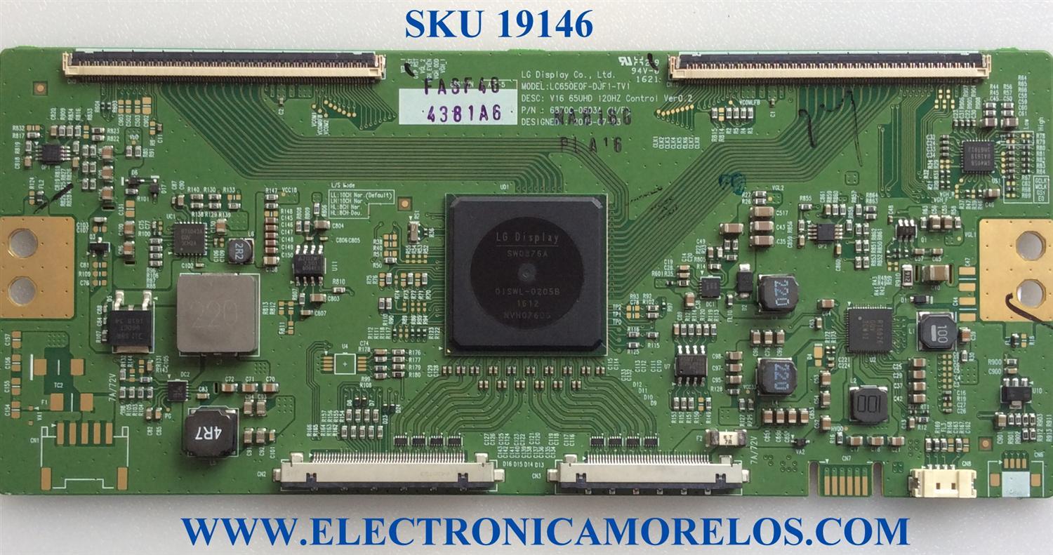T-CON / LG 6871L-4381A / 6870C-0603A / 4381A / MODELOS 65UH8500-UA.BUSWLJR / 65UH8500